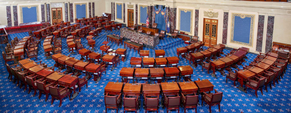 Interior of the U.S. Senate chamber.