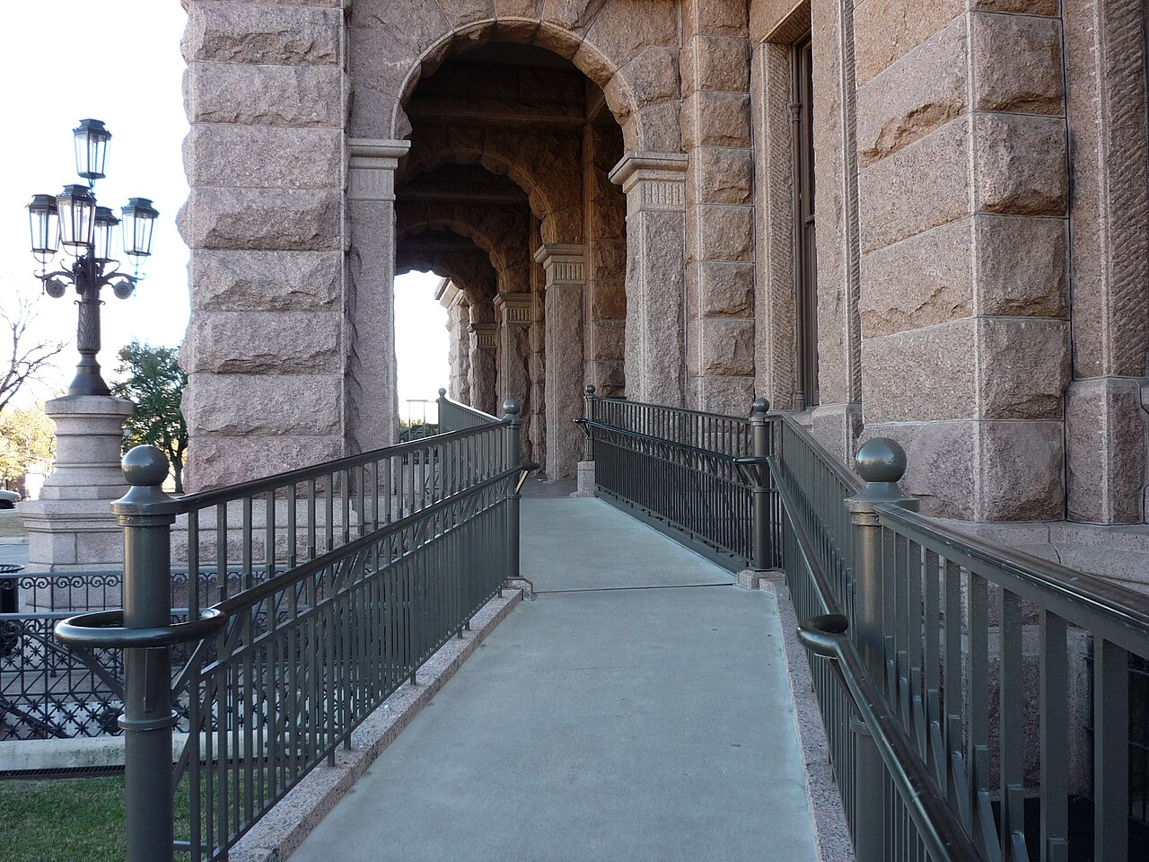 A wheelchair-accessible ramp of the kind required under the ADA.