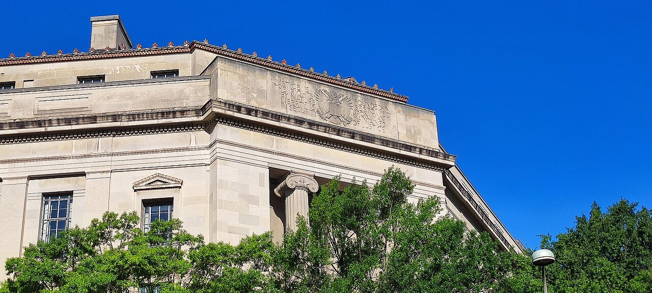 The Robert F. Kennedy Department of Justice Building, headquarters of the U.S. DOJ.