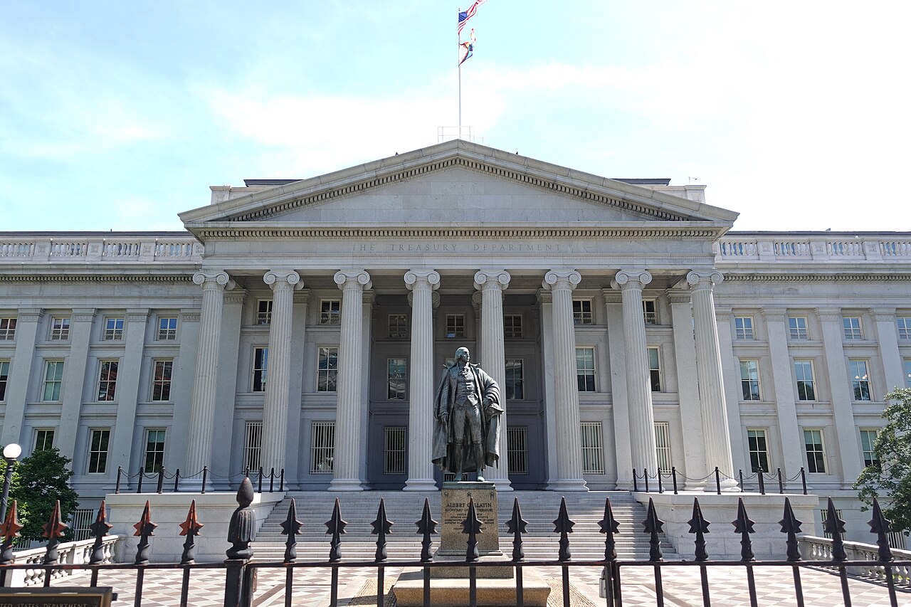The U.S. Department of the Treasury building in Washington, D.C.