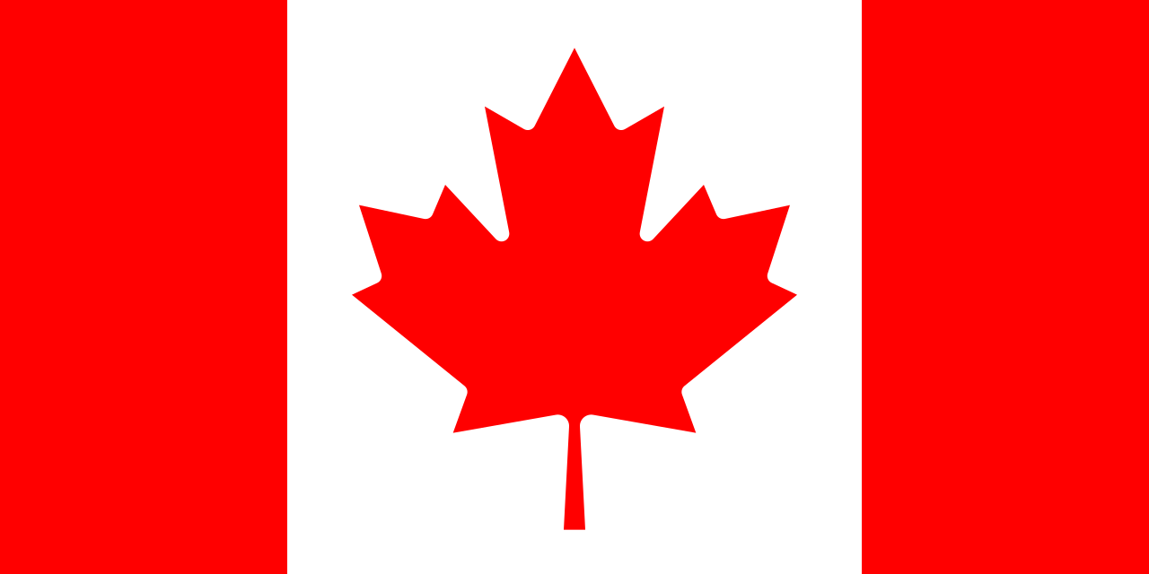 The national flag of Canada.
